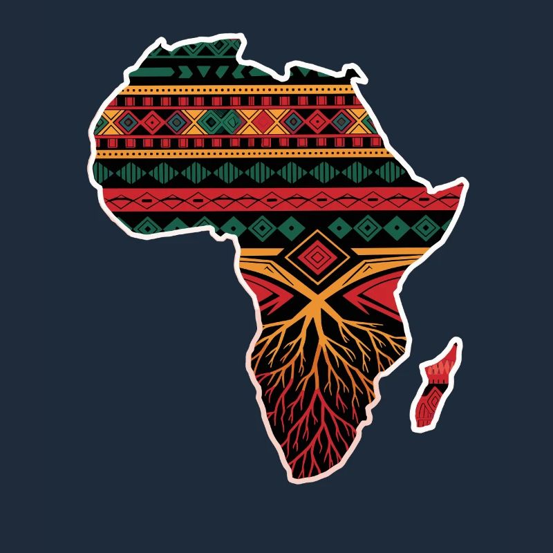 African Pattern Card with Roots