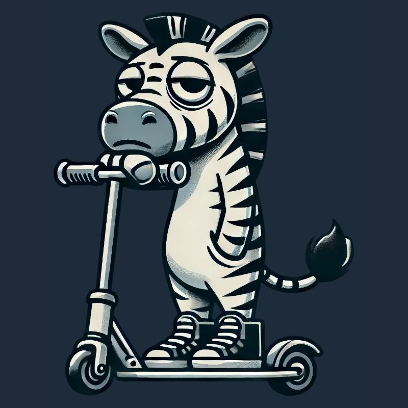 Zebra Roller Kickroller Lustiger Comic