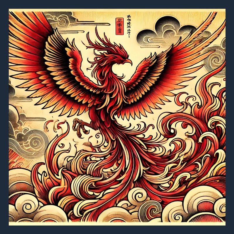 Phönix im japanischen Stil