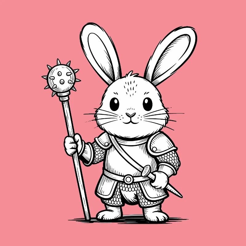Rabbit Knight - Cool Rabbit Logo