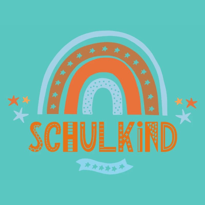 Schulkind Boho Retro Regenbogen