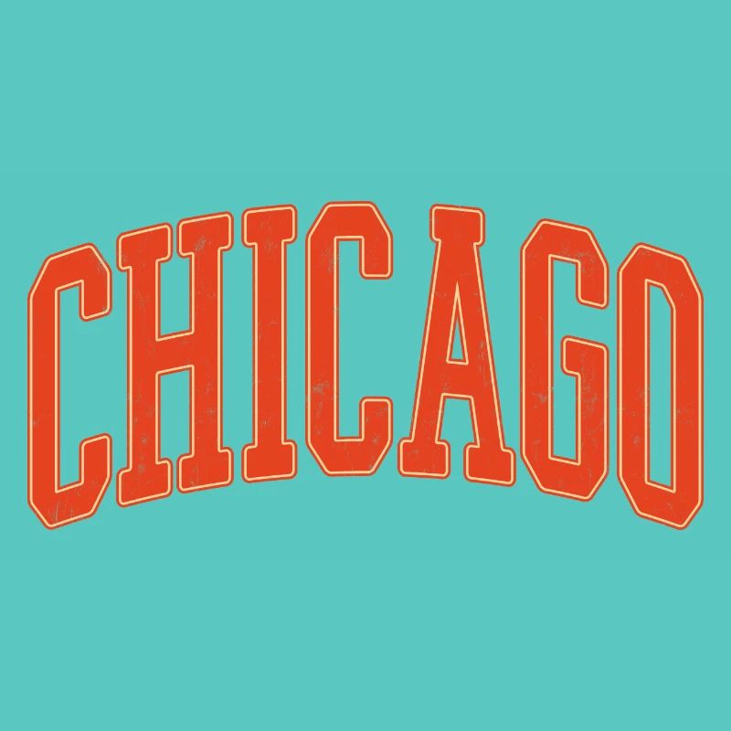 Chicago Arc Text in Orange 3D