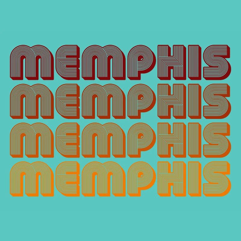 Memphis Gradient Text Repeat
