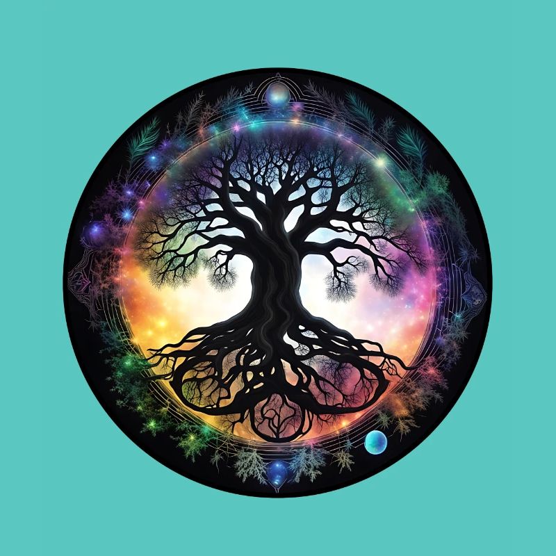 Root tree in rainbow circle