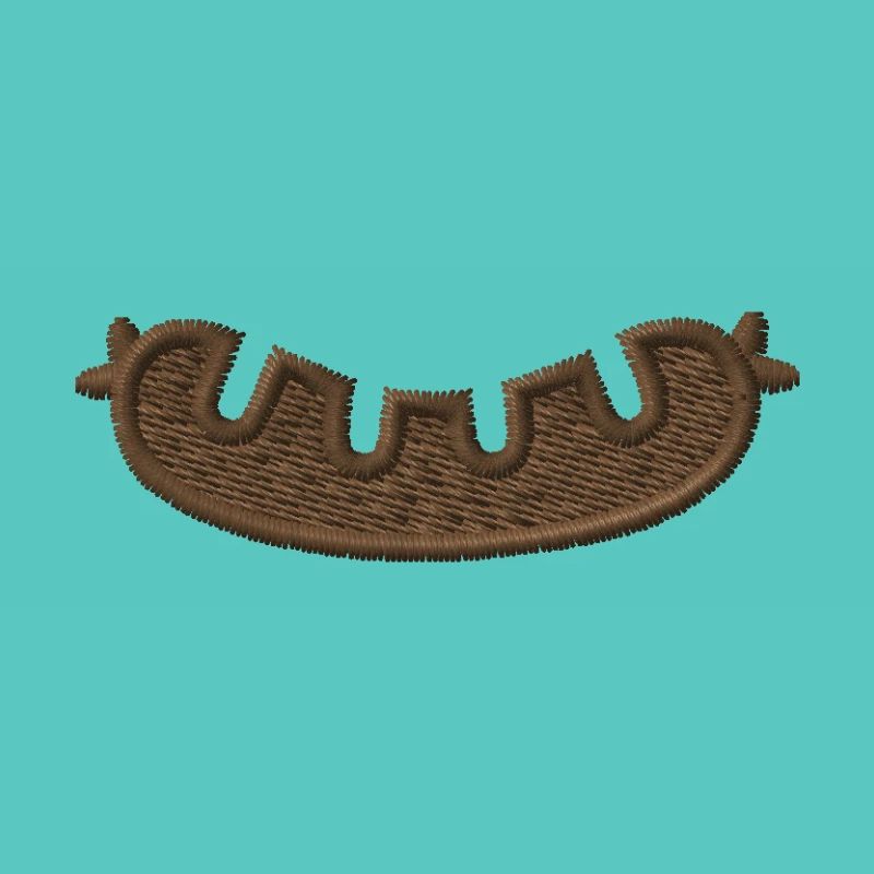 Embroidered bratwurst