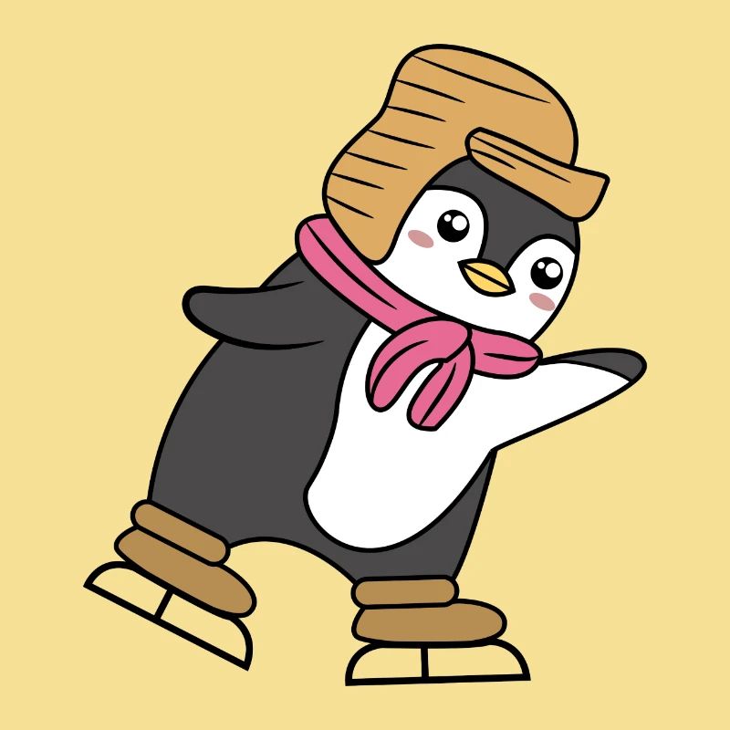 Arktis Kalt Süß Vogel Pinguin Tier Eislaufen Eis