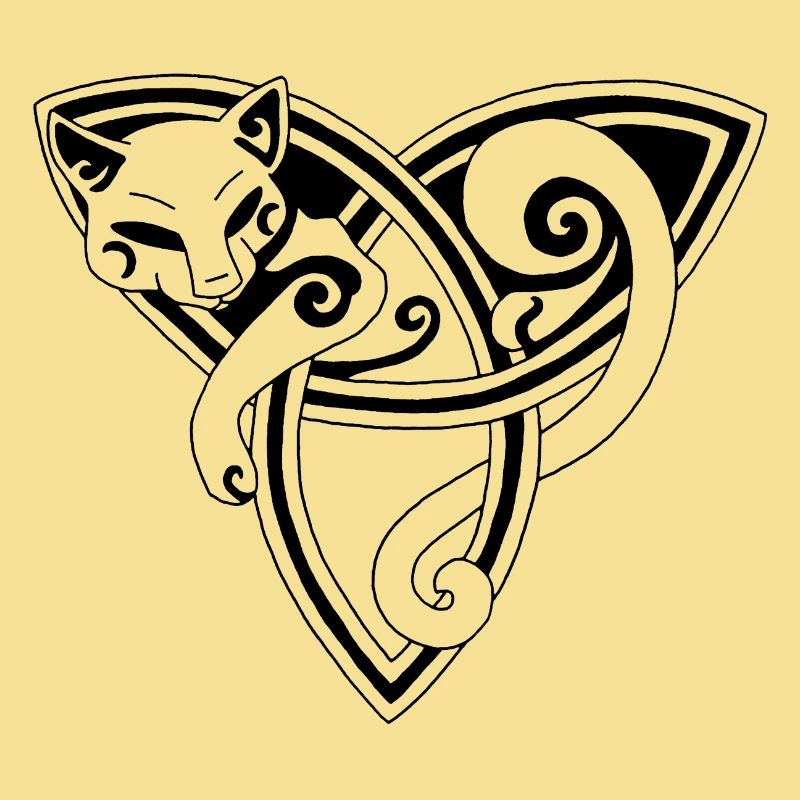 Chat noir et symbole celte