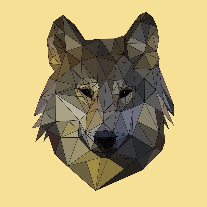 Polygon Wolf Triangular Mosaic Shapes Polyart