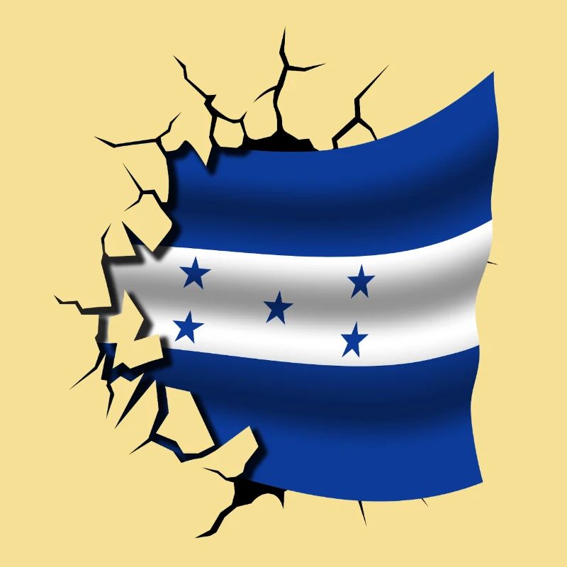 Drapeau du Honduras - Honduras - Drapeau Broken Design