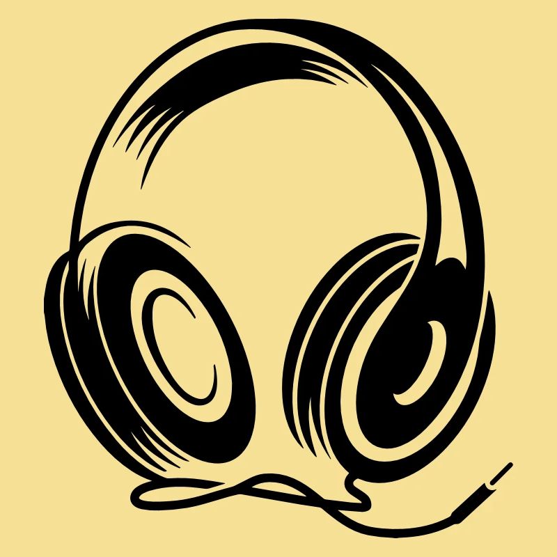 Kopfhörer mit Kabel im Stencil Stil