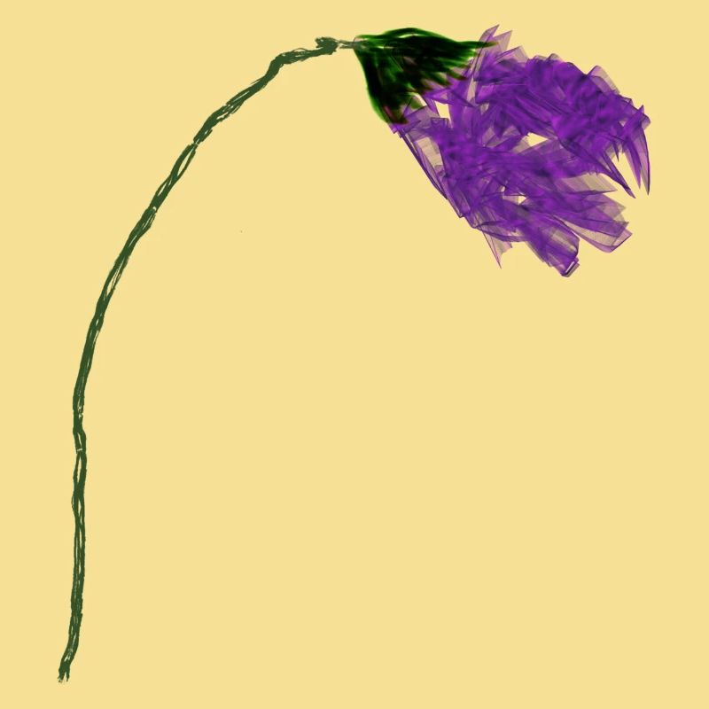 Fleur de violette à surface abstraite