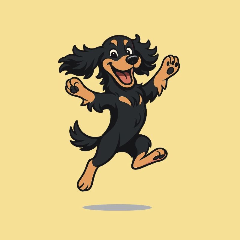 Hüpfender Cartoon Cocker Spaniel