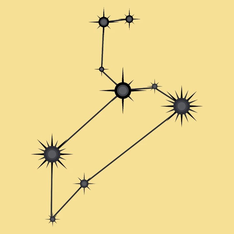 Löwe Sternbild Sternzeichen Schwarz & Grau