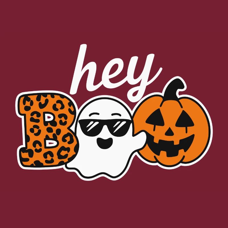 Hey Boo Halloween Leopard Ghost