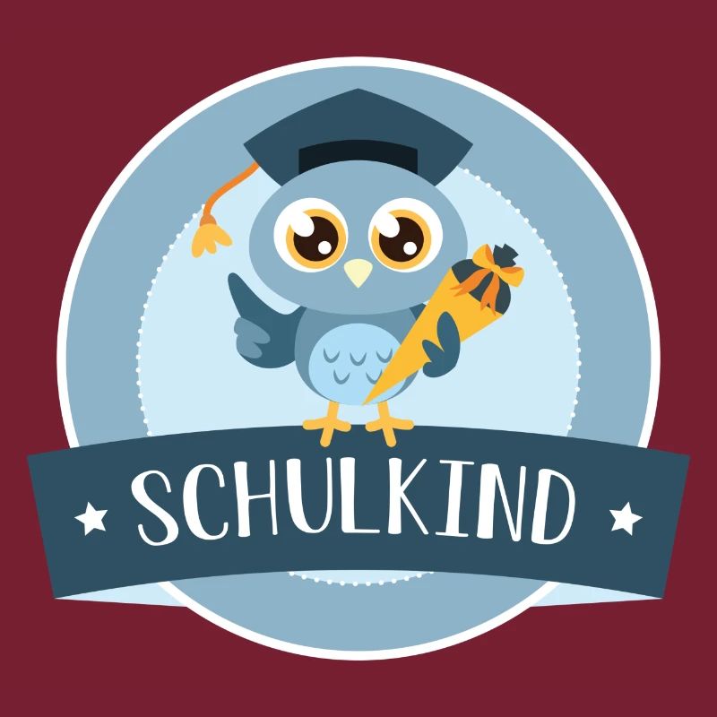 Schulkind Eule mit Zuckertüte
