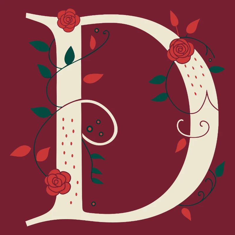 Buchstabe D Monogramm Retro