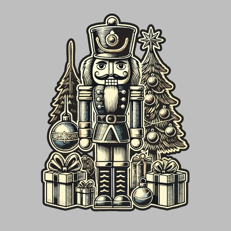 Christmas Nutcracker with Christmas Tree