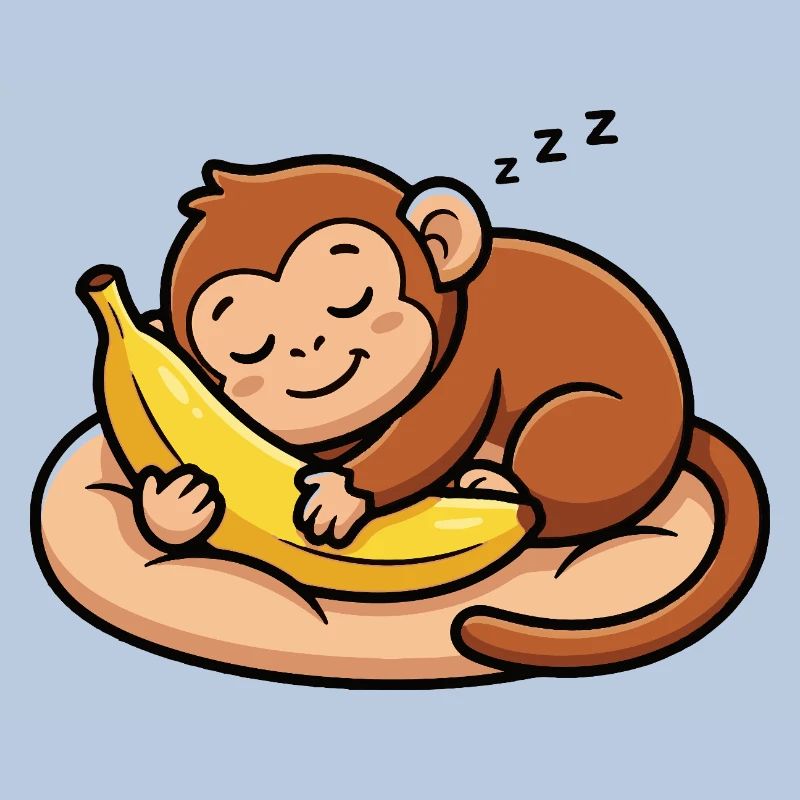 Sleeping monkey with banana