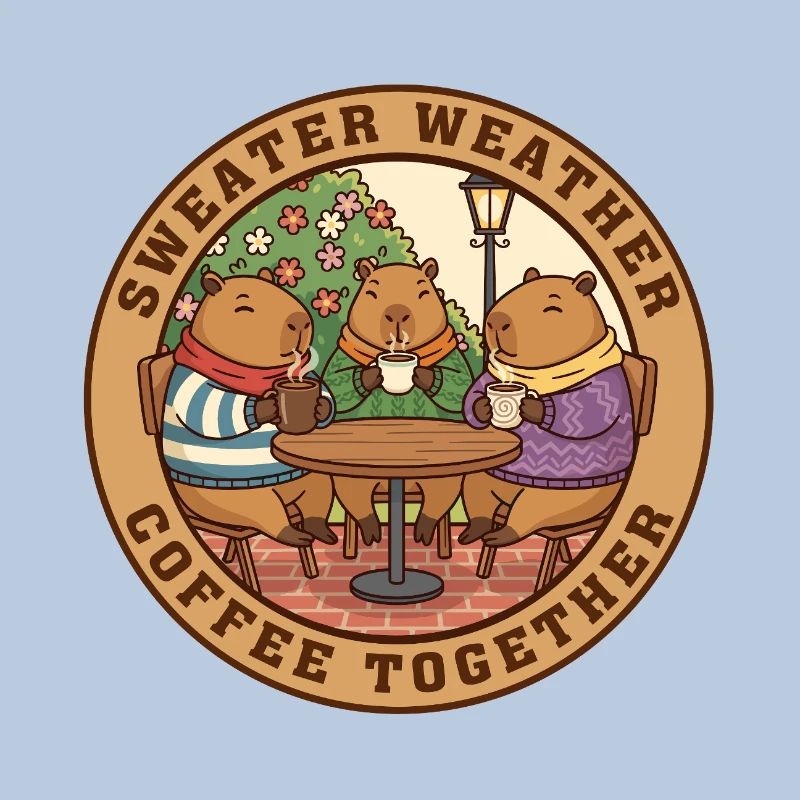 Sweat Capybara Temps Café ensemble