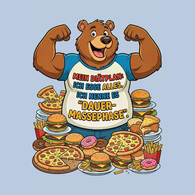 Permanent mass phase: Bear with pizza