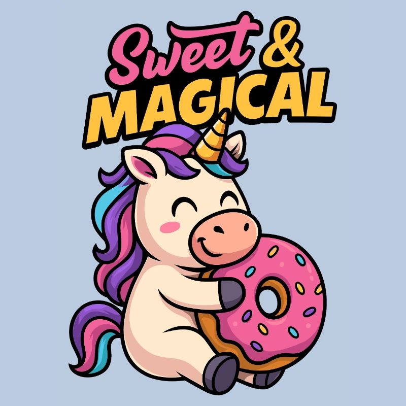 Süßes Einhorn mit Donut