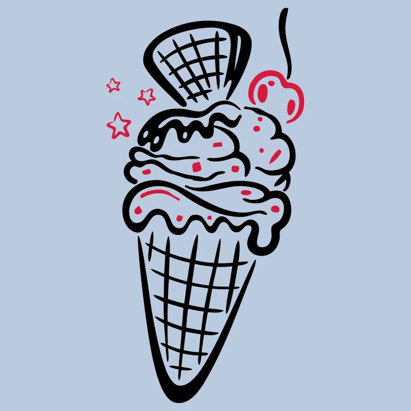 Eis, ice, Eiswaffel mit Kirsche