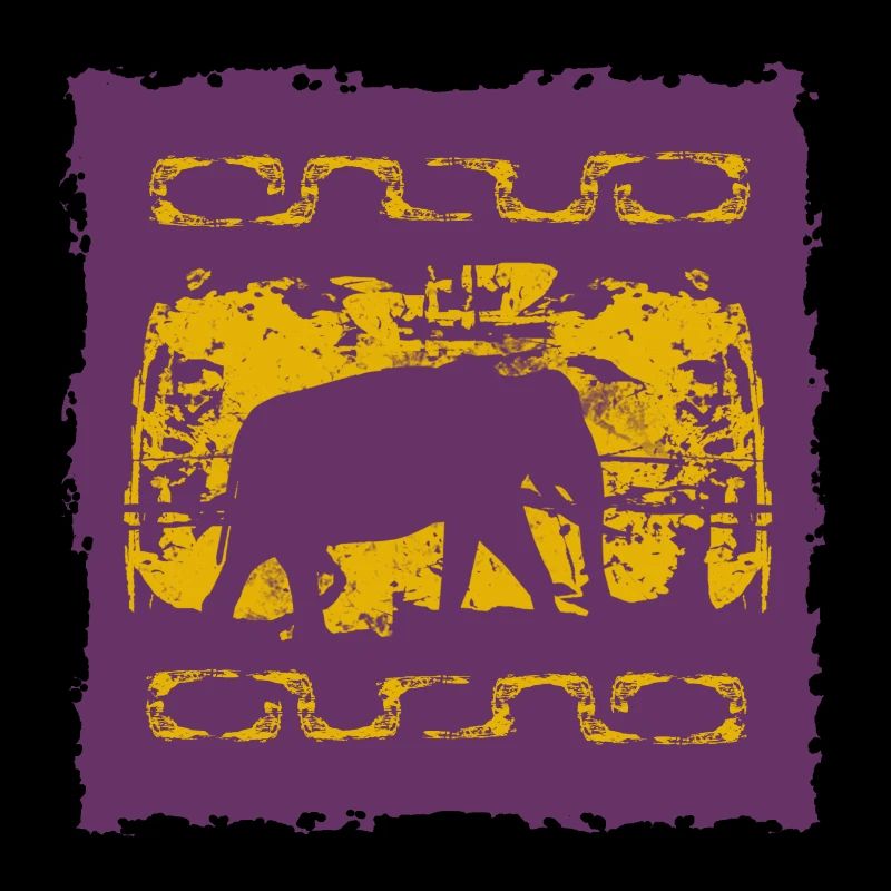 Silhouette d’éléphant aux motifs tribaux