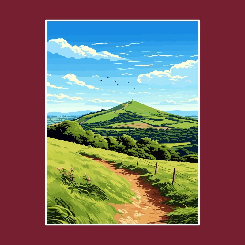 Malvern Hills Aonb Reise Poster Souvenir Farbe WP
