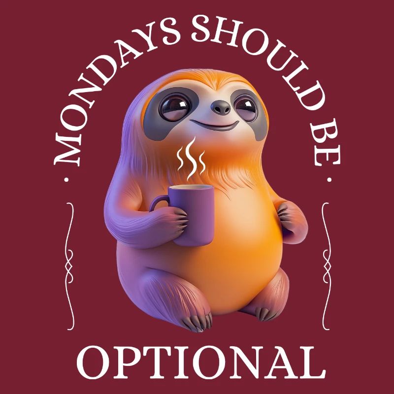 Monday grouch – paresseux buveur de café