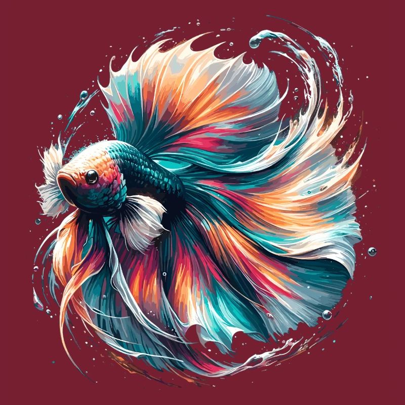 Leuchtender Betta Splendens, Kampffsich bunt