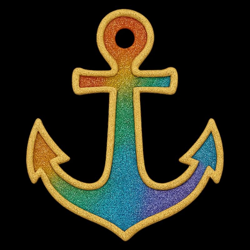Anchor Sailor in Glitter Gold Sequins