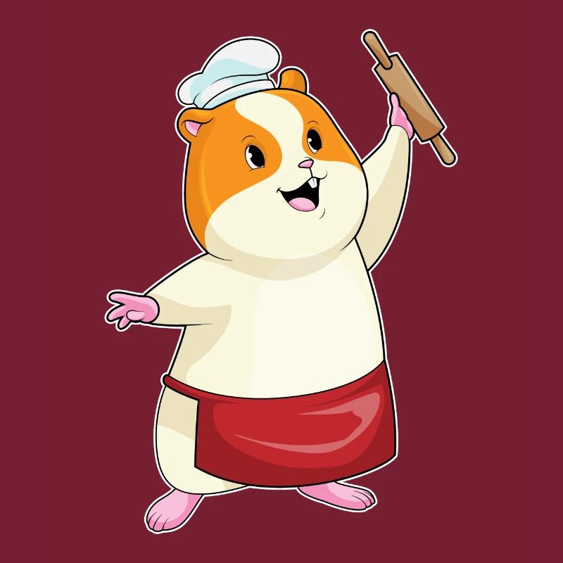 Hamster Bäcker Nudelholz Backen