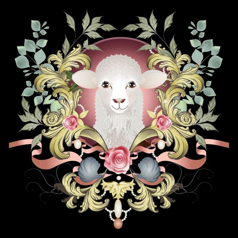 enchanting Easter lamb in a lavishly decorated frame