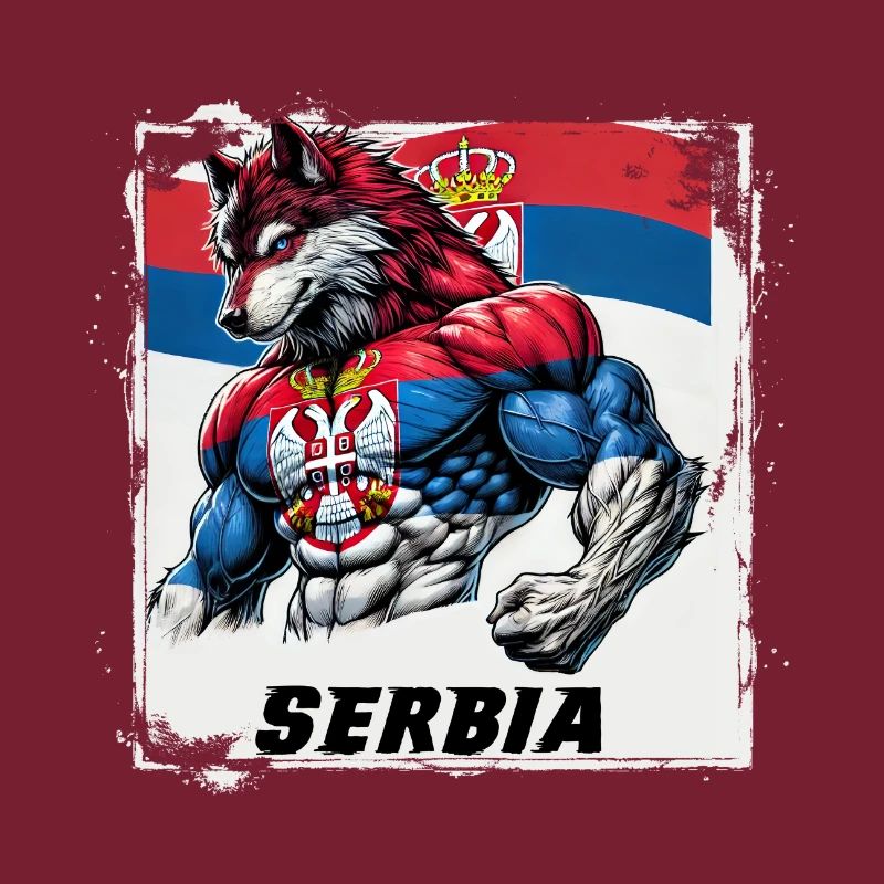 Motif du drapeau du loup de Serbie