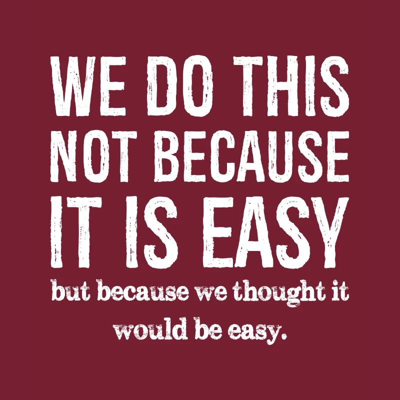 we do this not because it is easy