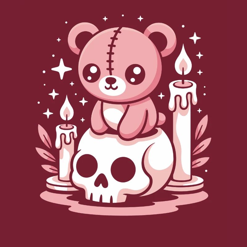 Kawaii Pastel Goth Patched Bear