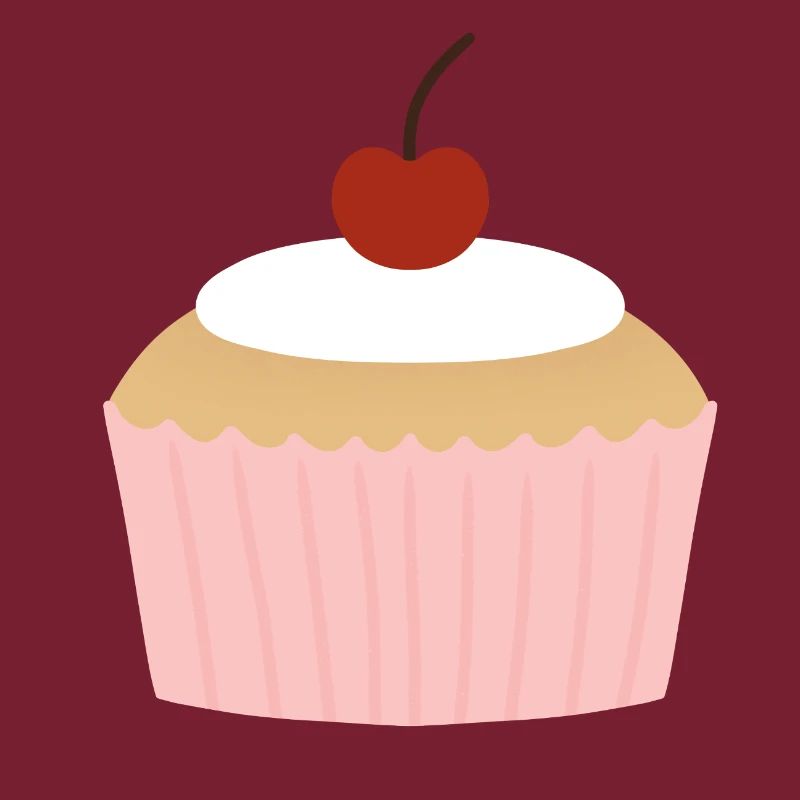 Pastel Cupcake with Cherry