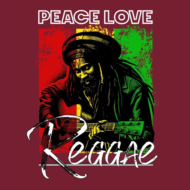 Peace Love Reggae Rastafari Guitar