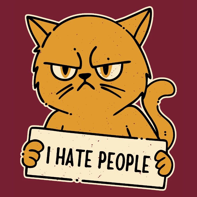 I Hate People Antisocial Cat