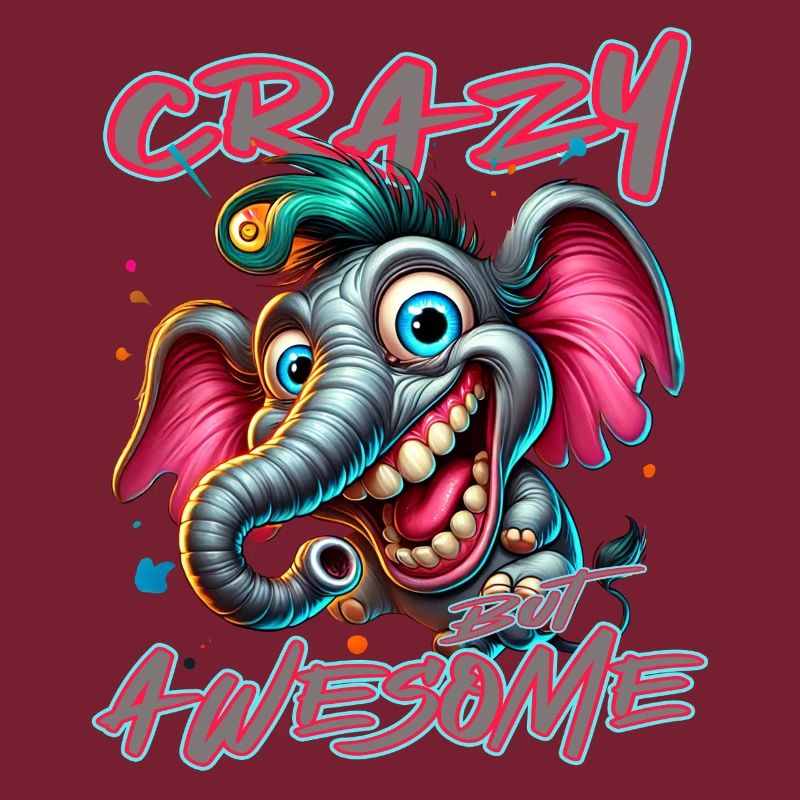 Crazy but Awesome – Elefant Comic Stil