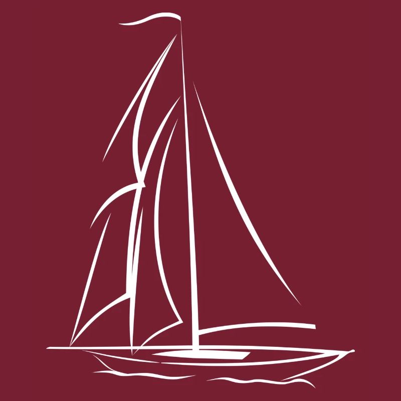 Einfaches weißes Segelboot