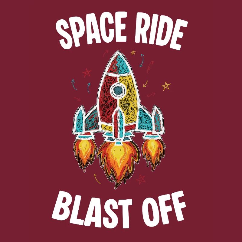 Fusée Espace Retro Scribble Blast Off