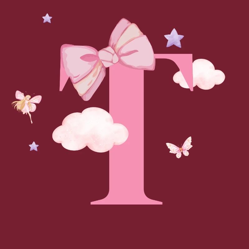 Letter t Pink Clouds