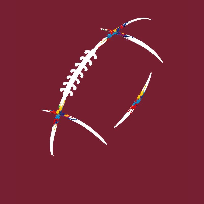 Rugbyball Farbenexplosion