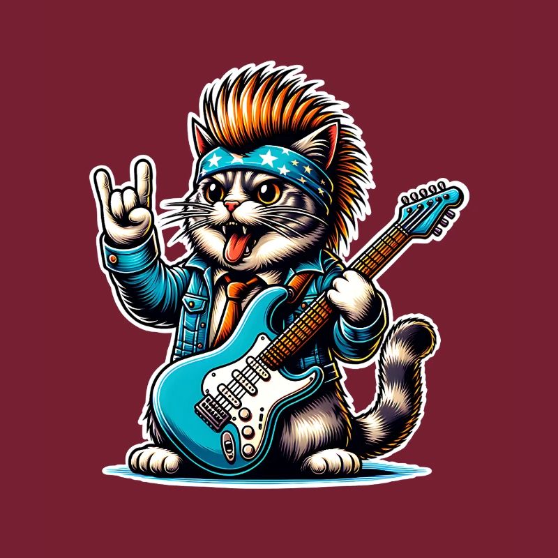 Cat Guitariste de Rock and Roll