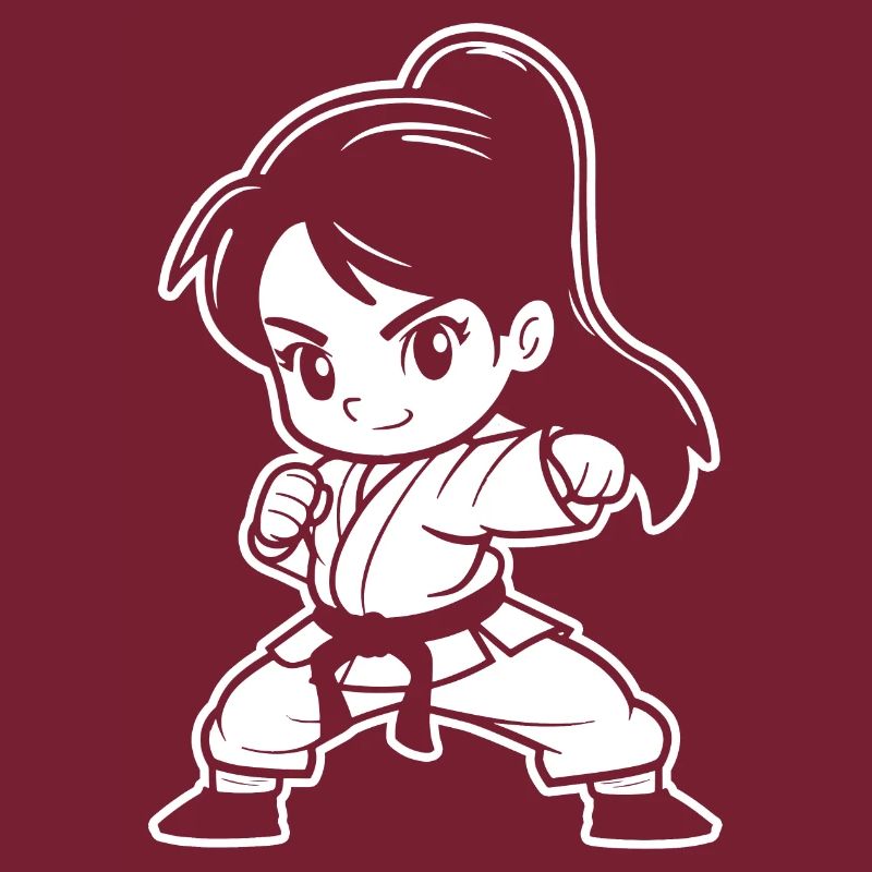 Kleines Karate Mädchen Comic