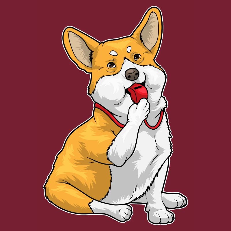 Corgi Schiedsrichter Pfeife