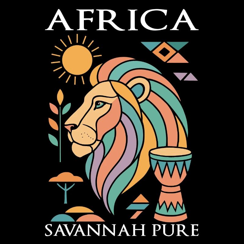 Löwe afrika in pastell