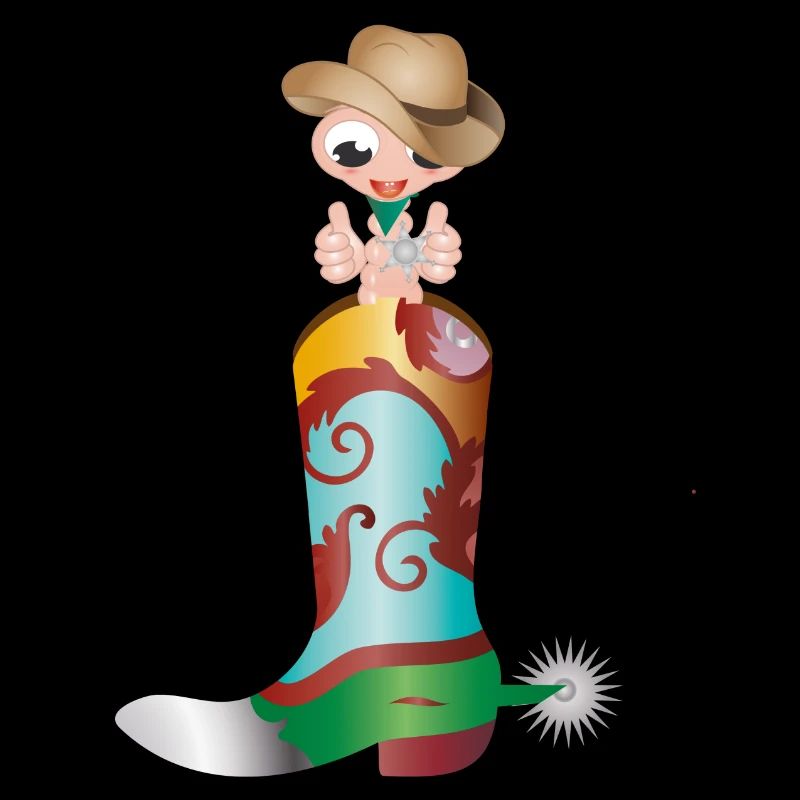 small earthworm as a cowboy in a western boot