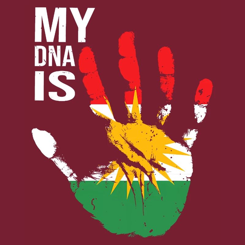 Kurdes du Kurdistan Conception à la main avec drapeau